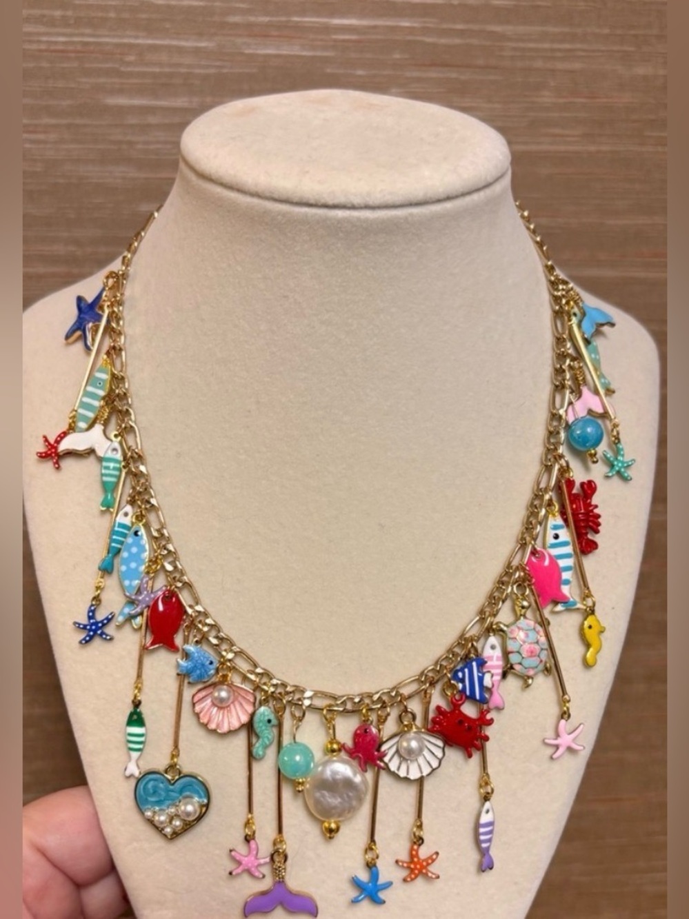 New fun colorful Beach Charm Necklace neck mess gorgeous chain lobster clasp